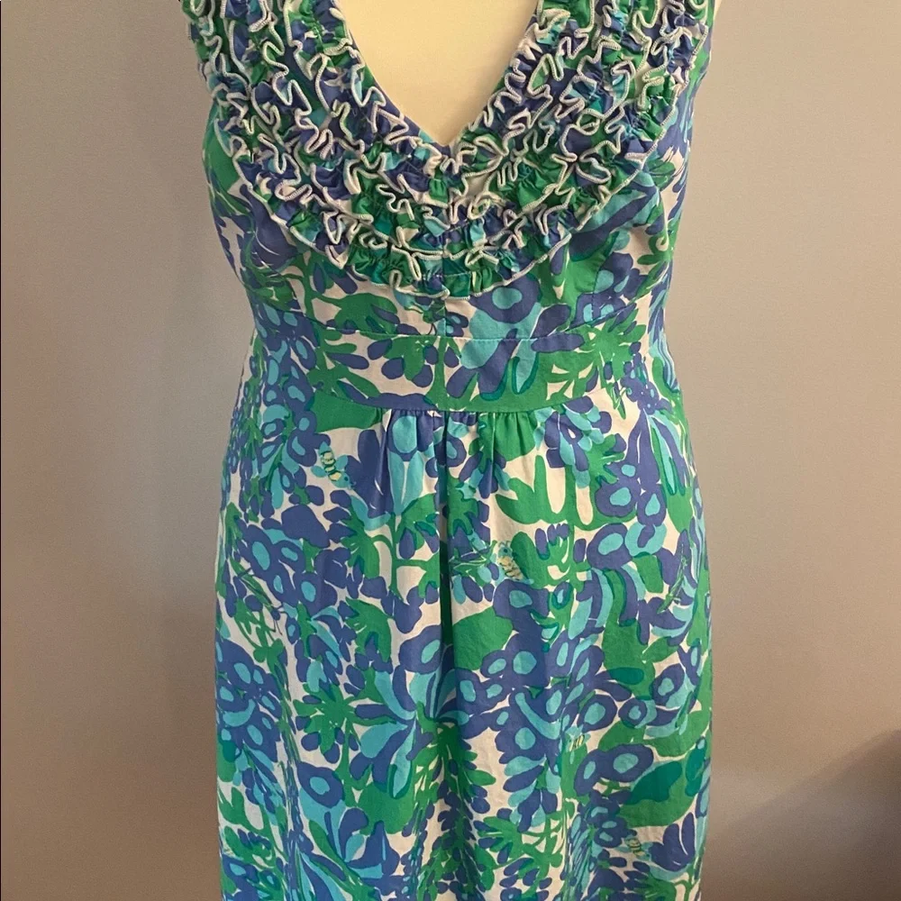 Lilly Pulitzer size zero cotton halter dress excellent condition - Picture 3 of 12